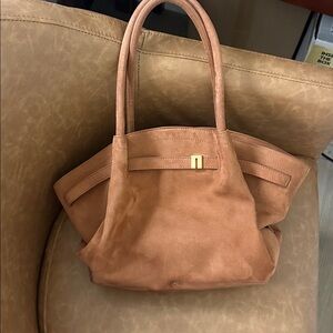 JW PEI Hana Medium Faux Suede Tote Bag Brown